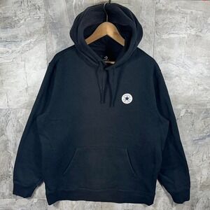 Converse Chuck Taylor Embroidered Logo Standard Fit Pullover Hoodie Black Mens L